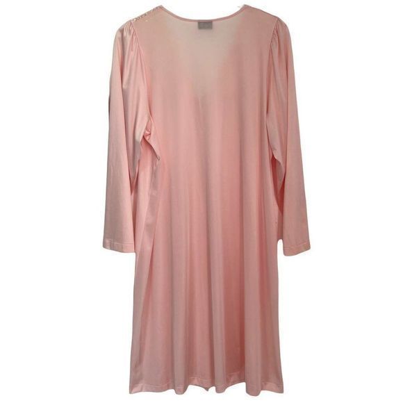 Vintage Vanity Fair Satin Robe Night Gown Size L Button Down‎ Pink Made in USA - Picture 4 of 8
